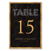 シック・ダイアモンズブラックと金ゴールド結婚斑点 テーブルナンバー (裏面)