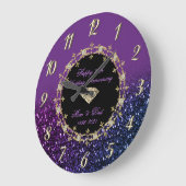 シック·ダイヤモンドグリッター25結婚周年 ラージ壁時計 (傾斜)