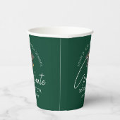 シック・ダークグリーンパーソナライズされた卒業式パーティー 紙コップ (右)