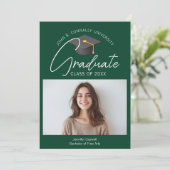 シック・ダークグリーン大学院写真2025年卒業 案内状 (スタンド正面)