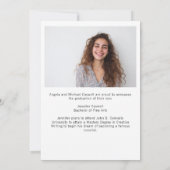 シック・ダークグリーン大学院写真2025年卒業 案内状 (裏面)