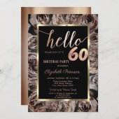 シック・ダークバラブラック60thバースデーパーティー 招待状 (正面/裏面)