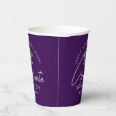 シック・ダークパープルパーソナライズされた卒業式パーティー 紙コップ (右)