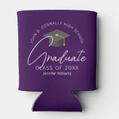 シック・ダークパープル大学院カスタム卒業パーティー 缶クーラー (裏面)