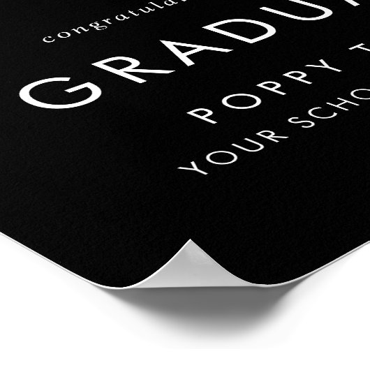 シック・ダークブラック・グラッド・キャップおめでとう卒業生 ポスター (角)