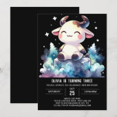 シック・デジタル・カウズ誕生日 招待状 (正面/裏面)