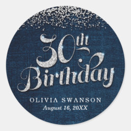 シック・デニム&ダイヤモンド30th Birthday ラウンドシール
