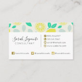 シック&トレンディーサマーレモンパターンインクリーム 名刺 (裏面)