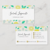 シック&トレンディーサマーレモンパターンインクリーム 名刺 (正面/裏面)