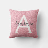 シック&トレンディーバラ金ゴールドグリッタースパークルスモノグラム クッション (裏面)