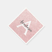 シック&トレンディーバラ金ゴールドグリッタースパークルスモノグラム スタンダードカクテルナプキン (角)