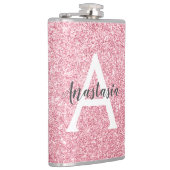 シック&トレンディーバラ金ゴールドグリッタースパークルスモノグラム フラスク (右)