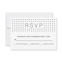 シック、トレンディーブラック、ホワイトジオメトリックウェディングRSVP