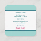 シック&トレンディーマカロンミントブルーモダンミニマル スクエア名刺 (裏面)