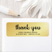 シック、トレンディー金ゴールドサンキュー差出人住所ラベル ラベル (インサイチュ)