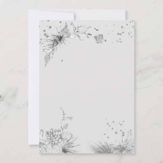 シック・ドレスウィンターグレー40歳の誕生日 招待状 (裏面)