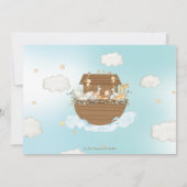 シック・ノアの箱舟かわいい動物の少年の誕生日写真 招待状 (裏面)