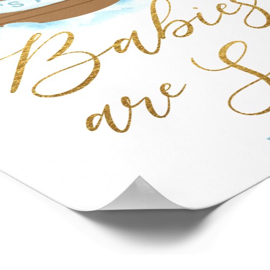 シック・ノアの箱舟の男の子のベビーは甘いトリートサインである ポスター (角)