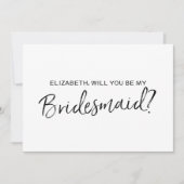 シック・ハンドは「あなたは私の花嫁のメイドになってくれないか」 招待状 (正面)