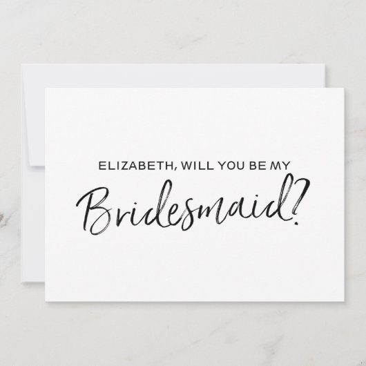 シック・ハンドは「あなたは私の花嫁のメイドになってくれないか」 招待状 (正面)