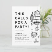 シック・ハンドドロー30th誕生日パーティー 招待状 (スタンド正面)