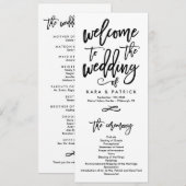 シック・ハンド・レタ結婚ー式プログラム プログラム (正面/裏面)