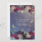 シック・バタフライ・フローラ・ガーデンQuinceanera lavender 招待状 (裏面)