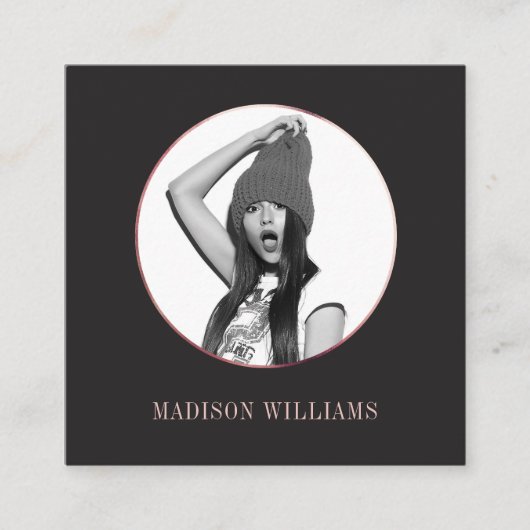 シック·バラ·エレガント金ゴールド·フォト·ソユニークーシャル·メディア コーリングカード (正面)