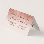 シック·バラ·金ゴールド·フォイル·グラデーション赤面·アフターケア 名刺 (裏面)