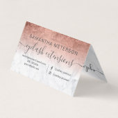 シック·バラ·金ゴールド·フォイル·マーブル·アイ·アフターケア 名刺 (裏面)