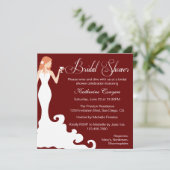 シック·バーガンディ·ワイン·ブライダル·シャワーの招待 招待状 (スタンド正面)
