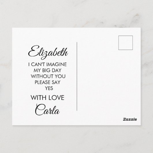 シック・バ結婚ニーのフラワーガール提案 ポストカード (裏面)