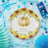 シック·パンプキン·ヒマワリ·ベビー·シャワー誕生パーティー ペーパープレート (パーティー)