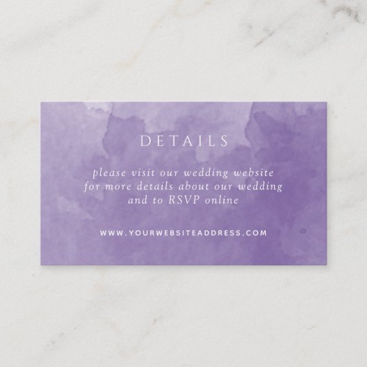 シック・パープルウォーター結婚カラー詳細サイト エンクロージャーカード (正面)