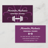 シック&パープルスタイリッシュパーソナルフィットネストレーナー 名刺 (正面/裏面)
