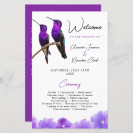 シック・パープルハミングバードと花びら結婚ズ