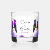 シック・パープルハミングバードと花びら結婚ズ ウイスキーグラス (裏面)