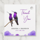 シック・パープルハミングバードと花びら結婚ズ フェイバータグ (裏面)