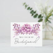 シック・パープル・フローラが私の花嫁になる ポストカード (スタンド正面)