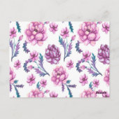 シック・パープル・フローラが私の花嫁になる ポストカード (裏面)