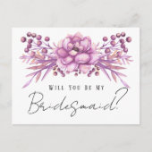 シック・パープル・フローラが私の花嫁になる ポストカード (正面)