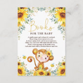 シック·ヒマワリー·モンキー·ベビーシャワーベビー エンクロージャーカード (正面)