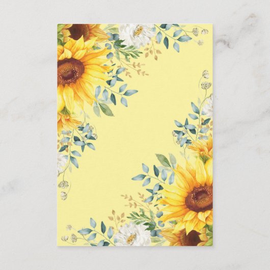 シック·ヒマワリー·モンキー·ベビーシャワーベビー エンクロージャーカード (裏面)