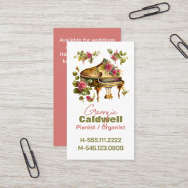 シック・ピアニスト水彩画 名刺