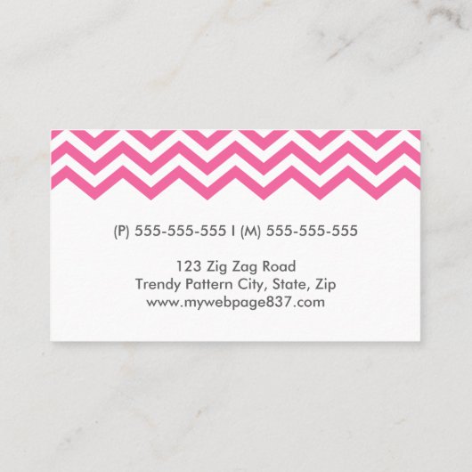 シック·ピンクの山形模様のプロファイル通話カード コーリングカード (裏面)