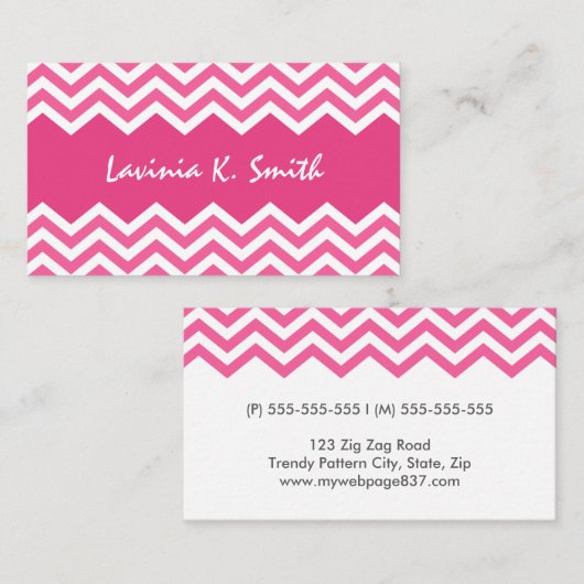 シック·ピンクの山形模様のプロファイル通話カード コーリングカード (正面/裏面)