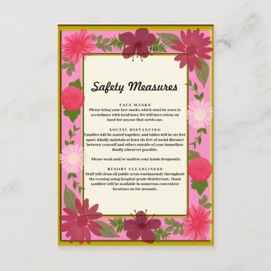 シック・ピンクフローラ植物安全対策 エンクロージャーカード (正面)