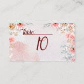 シック・ピンク結婚フローラ プレイスカード (裏面)