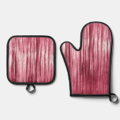 シック・ピンク・グリッツ 鍋つかみ&鍋敷きセット (正面)