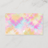 シック·ピンク·レインボー·ユニコーン·絞り染め感謝してい注文 名刺 (裏面)